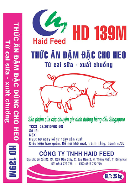 Thức ăn đậm đặc cho heo, từ cai sữa - xuất chuồng