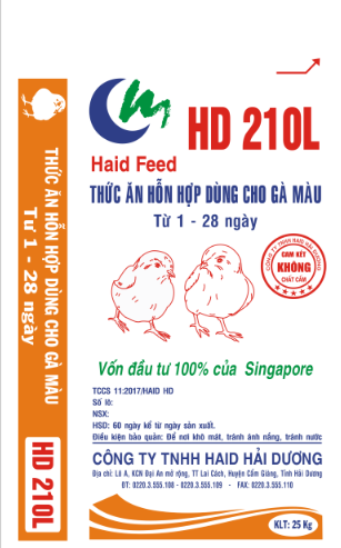 Thức ăn hỗn hợp dùng cho gà màu từ 1 - 28 ngày