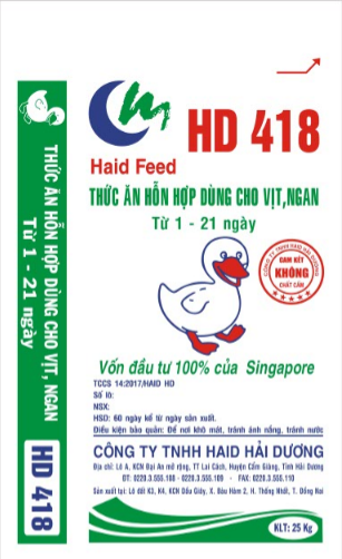 Thức ăn hỗn hợp dùng cho vịt, ngan từ 1 - 21 ngày